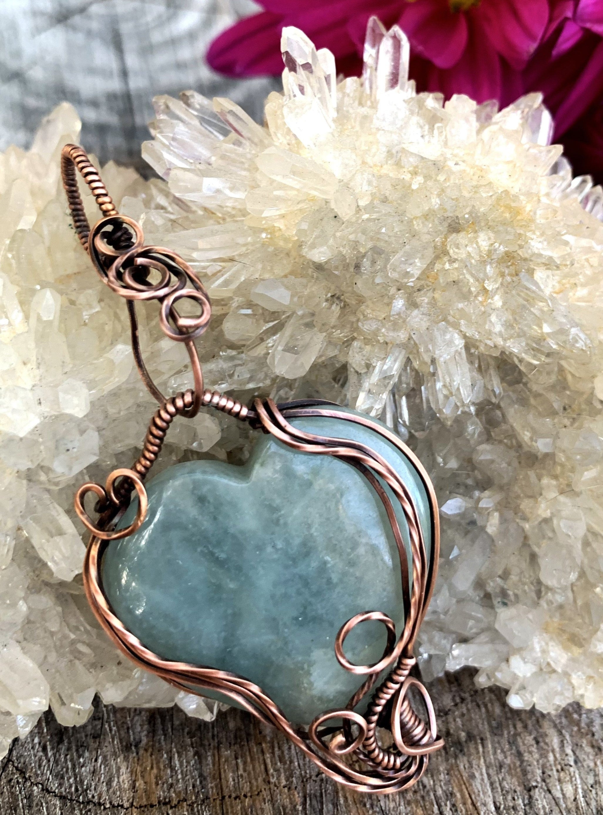 Aquamarine Heart Pendant